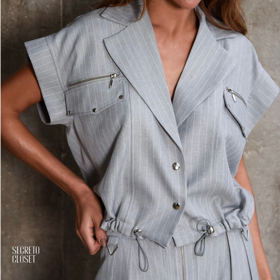 Conjunto Risca de Giz Hanna Cinza