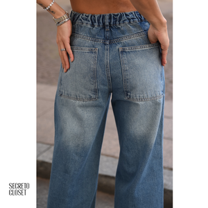 Calça Jeans Cós Elástico Maia Azul