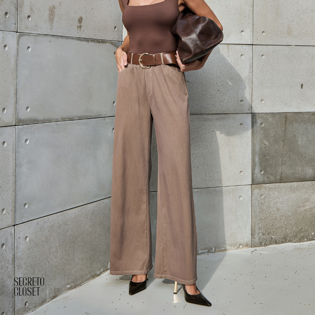 Calça Cos Elástico Marlene Biscuit