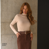 Blusa Tricô Interno Fluffy Adele Bege