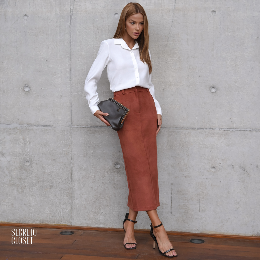 Camisa Punho Pregas Ayumi Off White