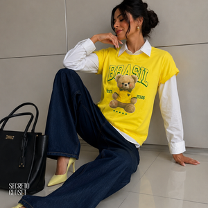 T-shirt Urso Bia Amarelo