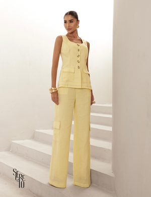 Conjunto Regata e Calça Pesponto Bibi Camomila