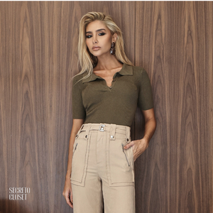 Blusa Modal Polo Vitória Verde Militar