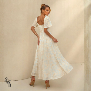 Vestido Longuete Bordado Debora Natural