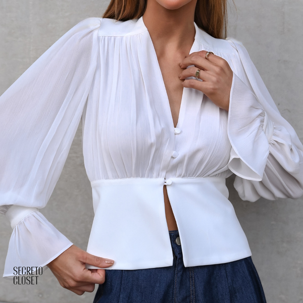 Blusa Manga Balonê Elena Off White