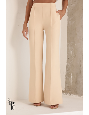 Conjunto Blusa Ombro e Calça Alfaiataria Anya Areia