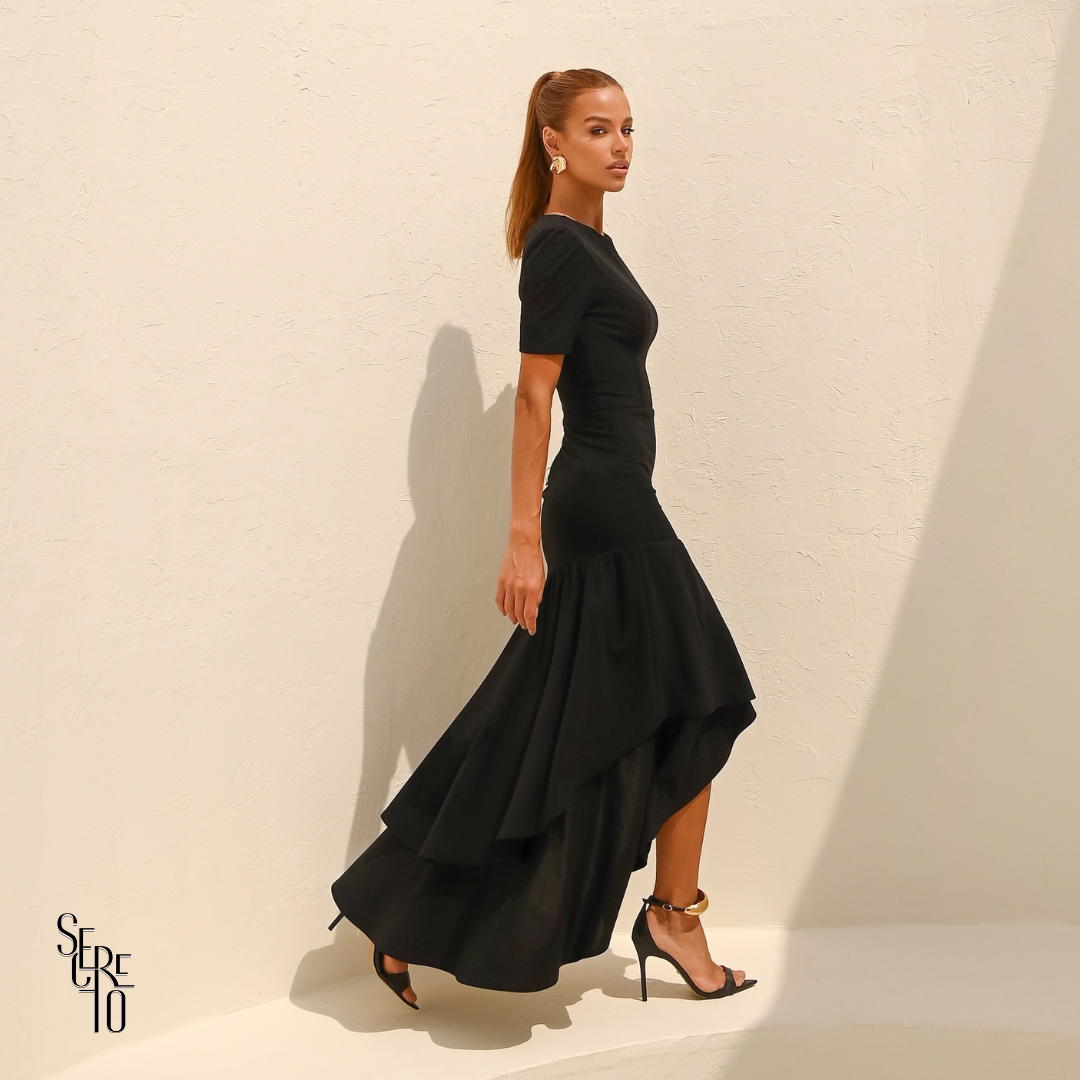 Vestido Saia Dupla Coralie Preto