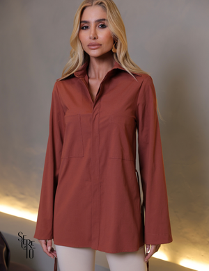 Camisa Detalhe Punho Morelia Terracota