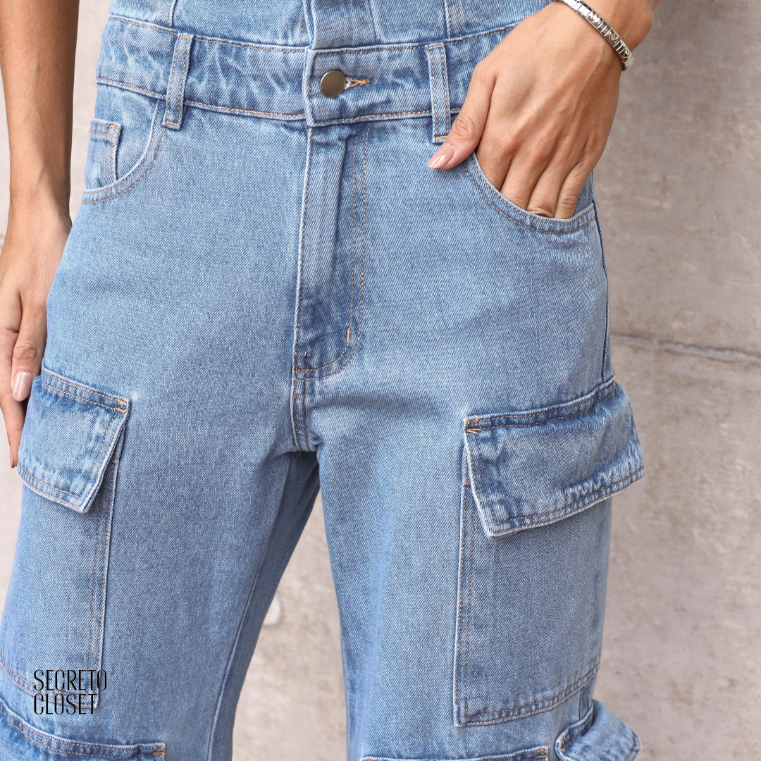 Macacão Jeans Dewi Azul