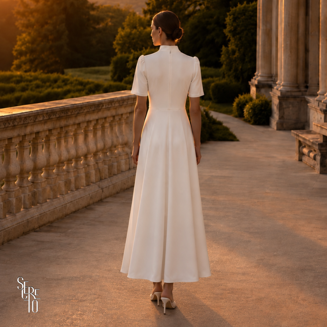 Vestido Longuete Botões Débora Off White