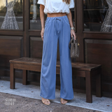 Calça Cos Elástico Marlene Azul Claro
