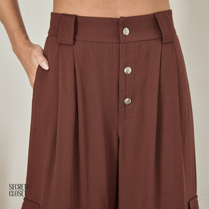 Calça Cargo Alfaiataria Alana Marrom