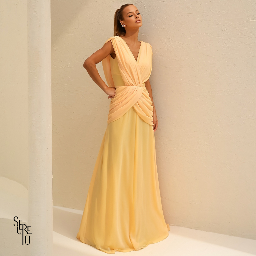 Vestido Longo Capa Alice Camomila