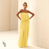 Vestido Longo Blusê Drapeado Hellena Camomila