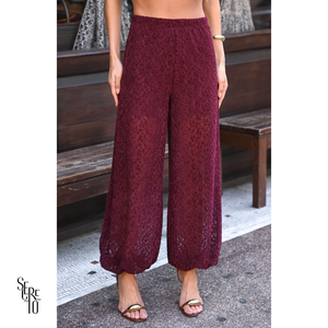 Conjunto Renda Aveludado Caterina Marsala