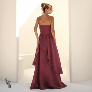 Vestido Longo Assimétrica Liora Rosa