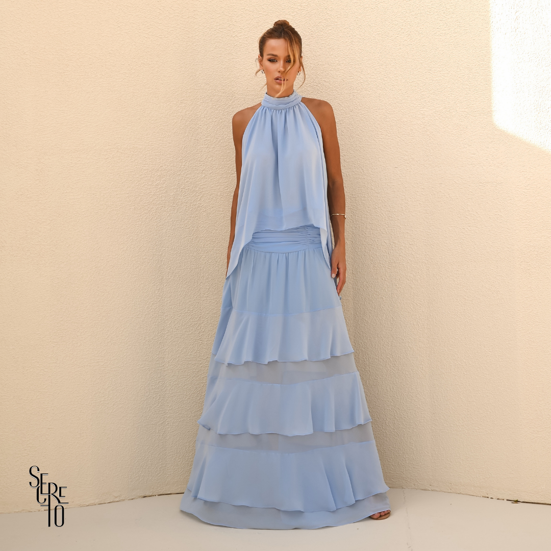 Conjunto Babado Odette Azul Seerenity