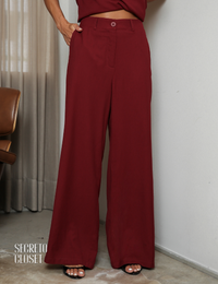 Calça Visco Linho Tere Vinho