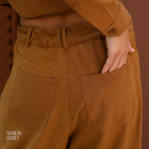 Calça Pantalona Monica Marrom
