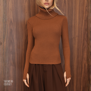 Blusa Modal Gola Hazel Camel