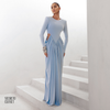 Vestido Longo Manga Longa Jessica Azul Serenity