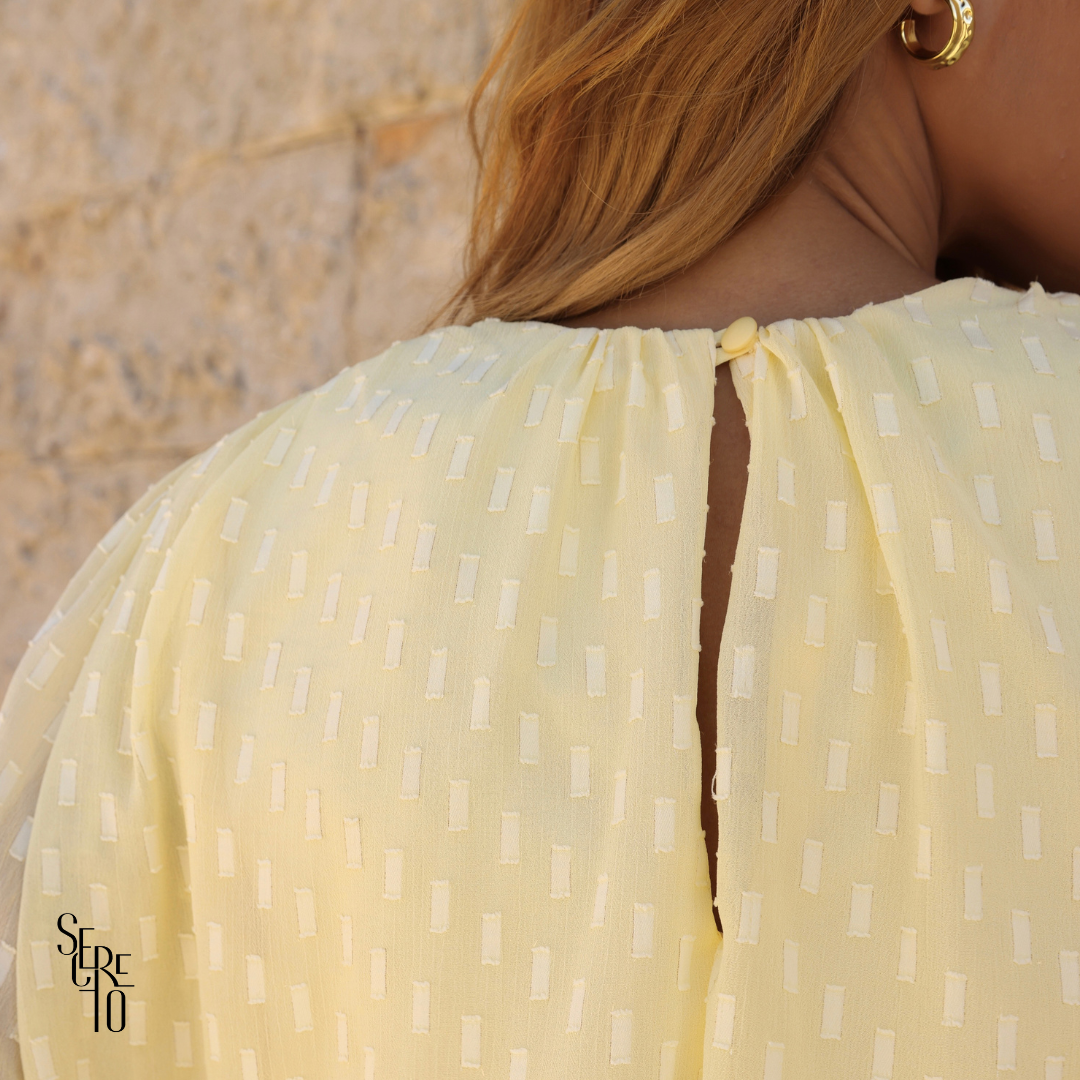 Vestido Curto Pipoca Nerina Amarelo