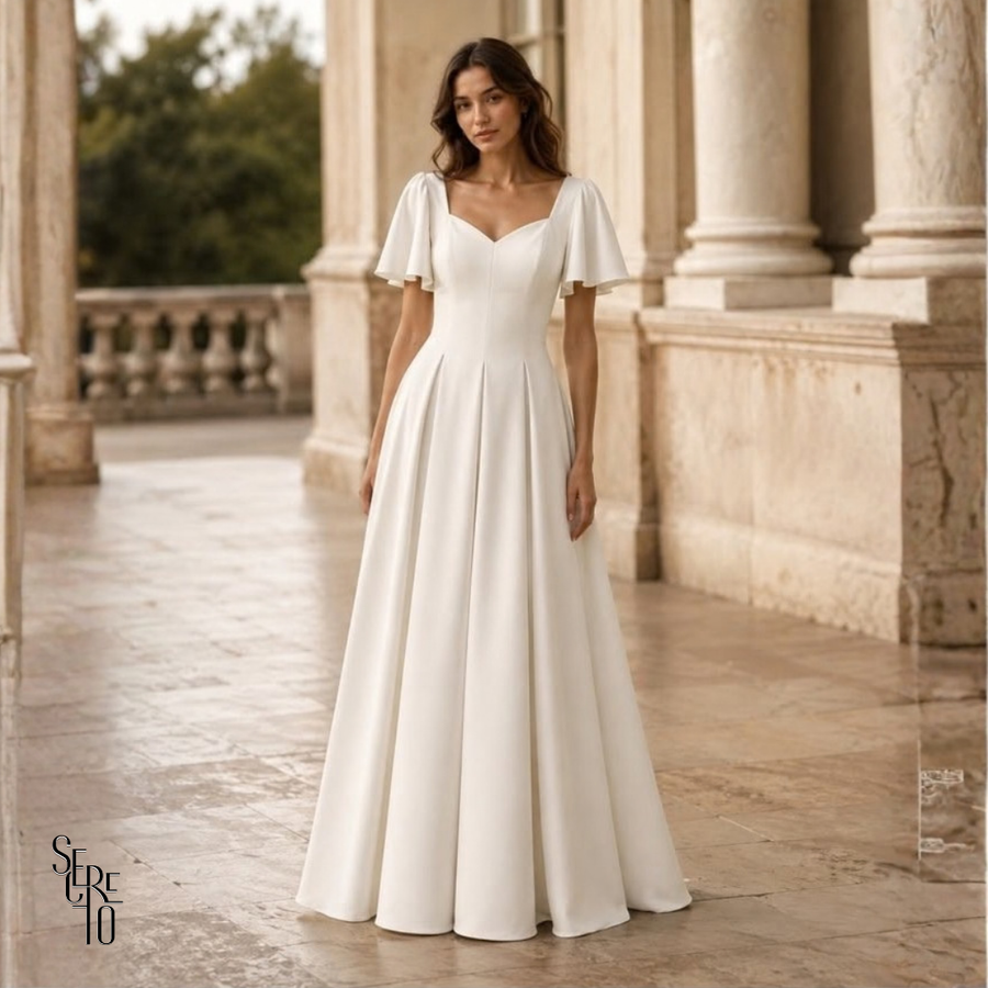 Vestido Longo Manga Sino Julia Branco