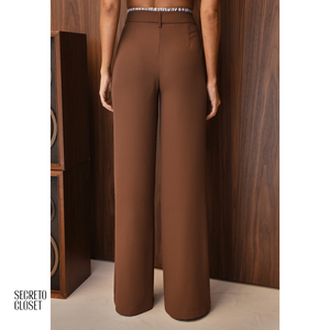 Conjunto Blazer e Calça Cós Listrado Georgia Chocolate