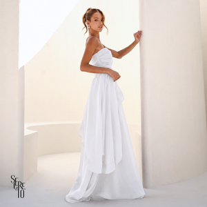 Vestido Longo Assimétrica Liora Branco