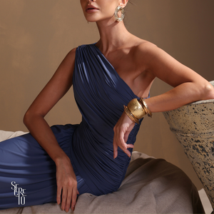 Vestido Longo Assimétrica Esther Azul