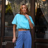 Blusa Ballon Carlota Azul