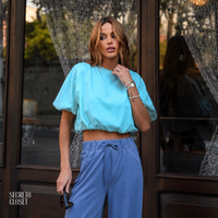 Blusa Ballon Carlota Azul