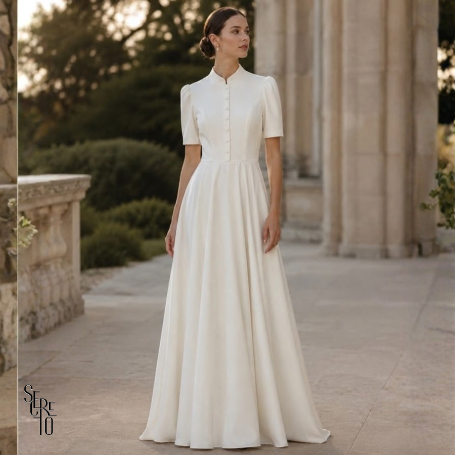 Vestido Longuete Botões Débora Off White