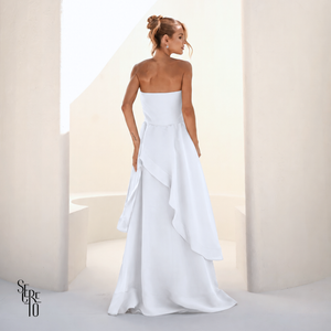 Vestido Longo Assimétrica Liora Branco