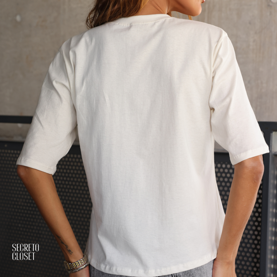 T-shirt Urso Pamella Branco