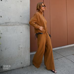 Calça Pantalona Monica Marrom