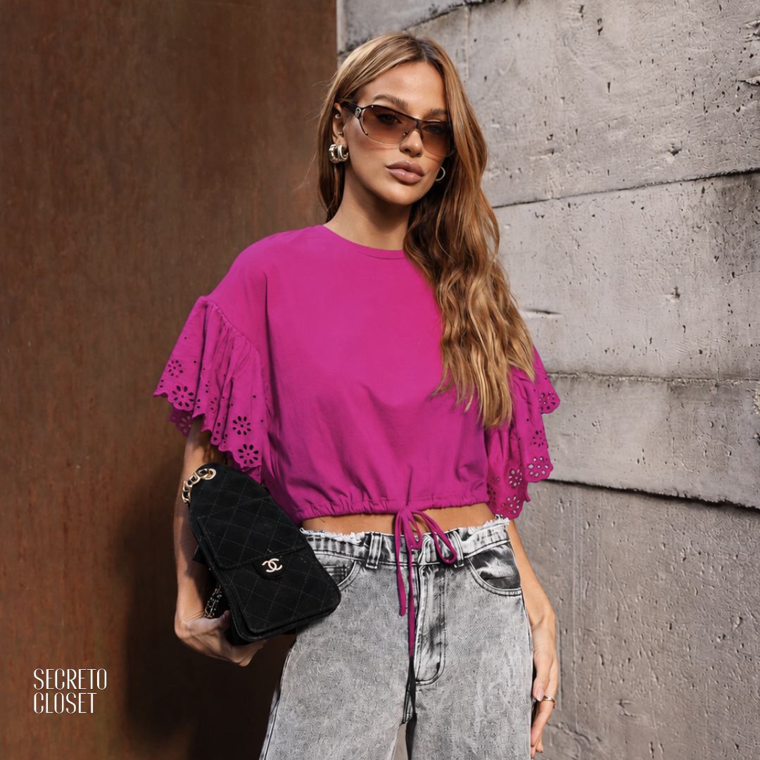 Blusa Manga Laise Marlene Rosa