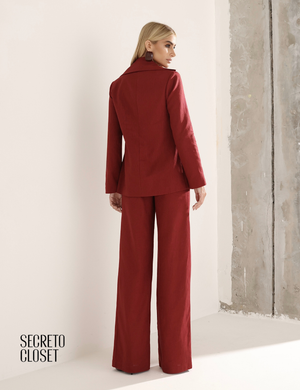 Conjunto Blazer e Calça Linho Milane Marsala