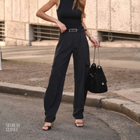 Calça Cargo Cupro Helene Preto