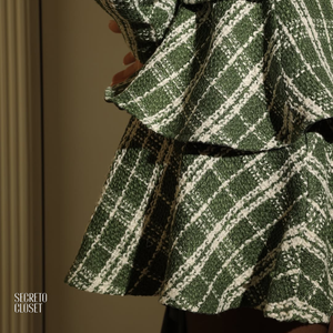 Saia Curta Tweed Mia Verde