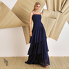 Vestido Longo Camadas Maura Azul Marinho
