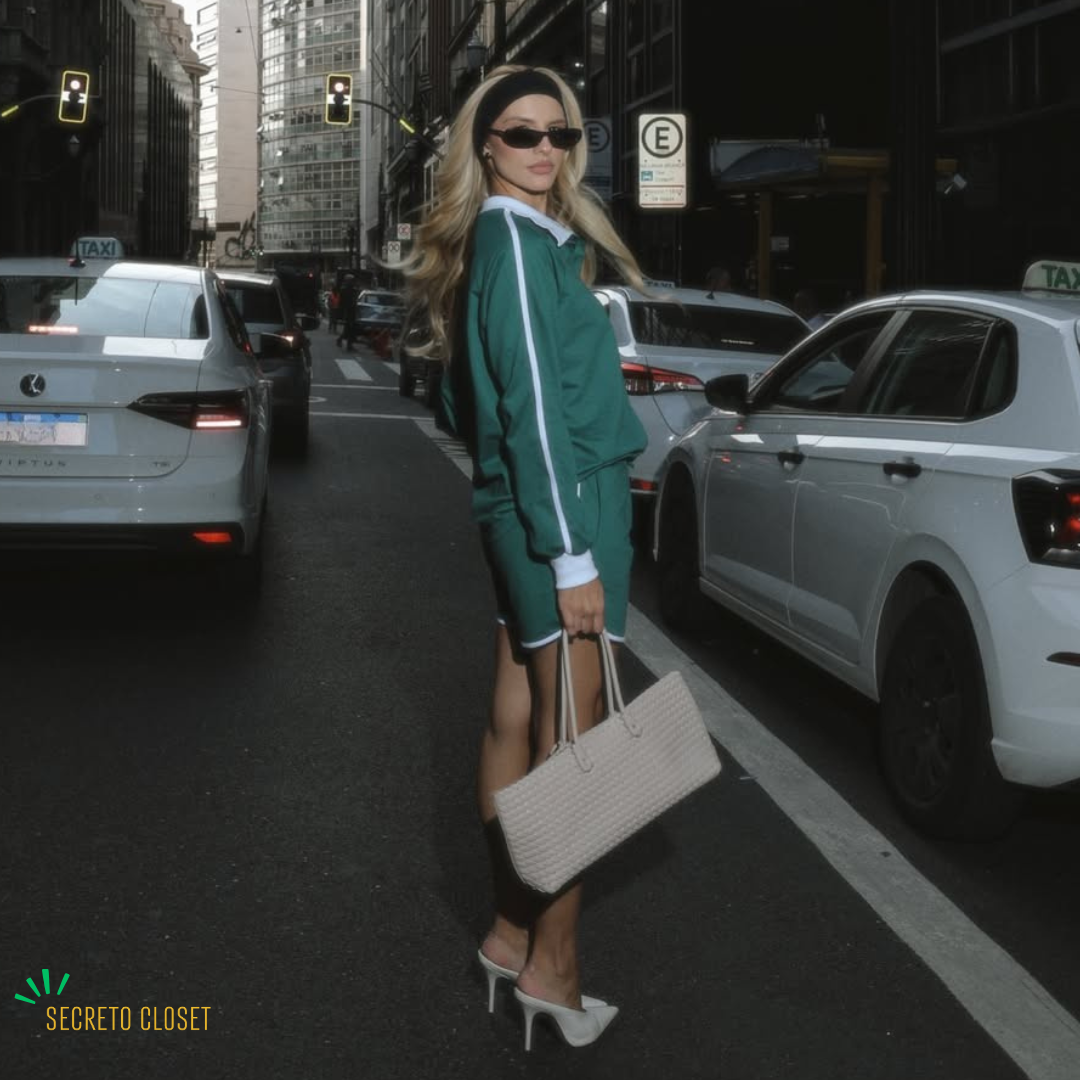 Conjunto Blusa e Short Moletinho Francisca Verde