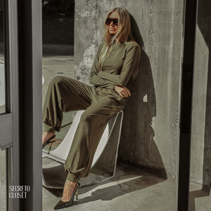 Conjunto Blusa e Calça Moletinho Eleni Militar