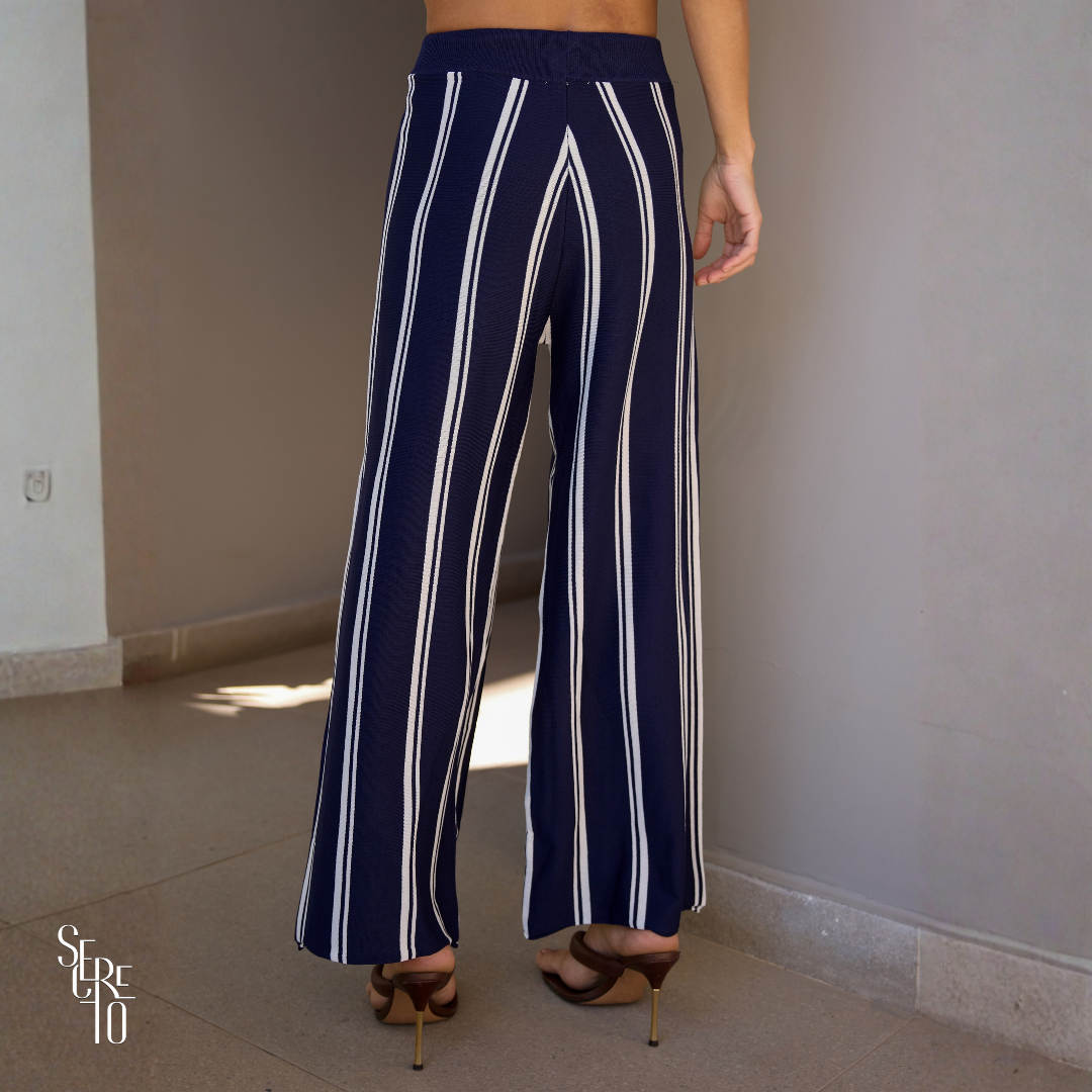 Calça Listrado Mari Azul