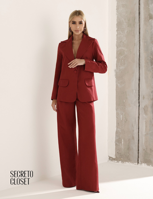 Conjunto Blazer e Calça Linho Milane Marsala
