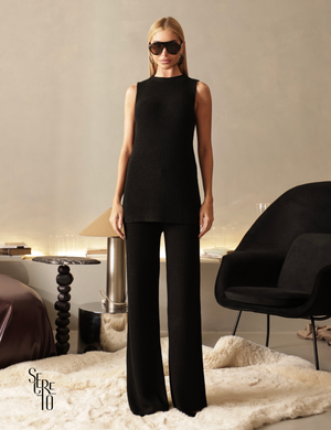 Conjunto Regata e Calça Tricô Yara Preto