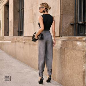 Calça Cenoura Manuela Cinza