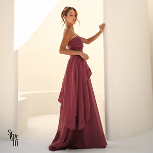 Vestido Longo Assimétrica Liora Rosa