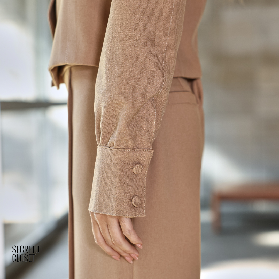Casaco Alfaiataria Wool Emilia Caramelo